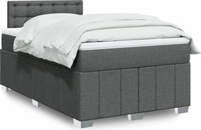 vidaXL Κρεβάτι Boxspring με Στρώμα Σκούρο Γκρι 120x190 εκ Υφασμάτινο