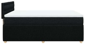 vidaXL Κρεβάτι Boxspring με Στρώμα Μαύρο 140x200 εκ. Υφασμάτινο