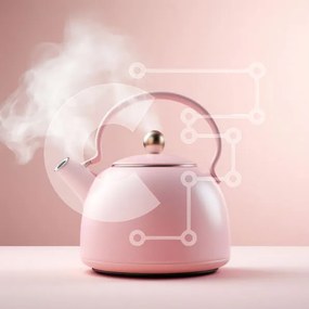 Intra Συλλεκτικό Ξύλινο Παζλ Plywood 4mm - Κομψός ροζ βραστήρας με ατμό Σε Ξύλινο Κουτί - Διαστάσεις: 10x10 cm – 25 κομμάτια