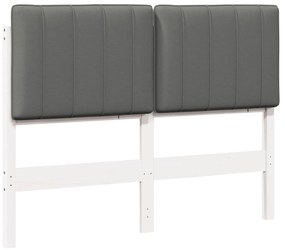 vidaXL Ταπετσαρισμένο κεφαλάρι Λευκό και Ανοιχτό Γκρι 120 cm