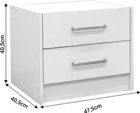 Σετ Κρεβατοκάμαρας Olympus White με Κρεβάτι 140x200εκ Σετ 3τεμ