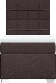 vidaXL Κρεβάτι Boxspring με Στρώμα Σκούρο Καφέ 100x200 εκ. Υφασμάτινο