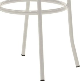 Καρέκλα "WIEN" από μέταλλο/τεχνόδερμα σε εκρού/μαύρο χρώμα 39x85