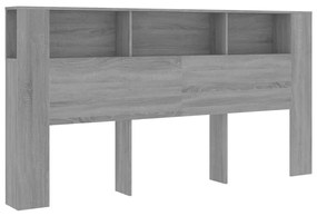 Κεφαλάρι Με Αποθηκευτικό Χώρο Γκρι Sonoma 200x18,5x104,5 εκ. - Γκρι