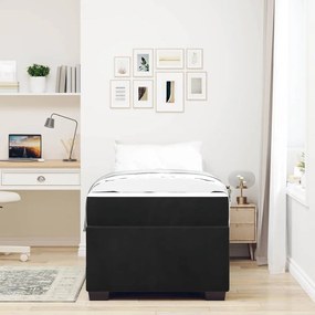 vidaXL Σκελετός κρεβατιού με στρώμα Μαύρο 100 x 200 cm Βελούδο