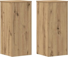 vidaXL Βάσεις Φυτών 2 τεμ. Αρτισιανή Δρυς 30x30x70 εκ. Επεξ. Ξύλο