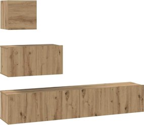 vidaXL Σετ επίπλου τηλεόρασης 4 τμχ. Artisan Oak Επεξεργασμένο Ξύλο