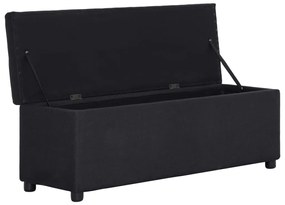 vidaXL Πάγκος με Αποθηκευτικό Χώρο Μαύρος 116 εκ. από Πολυεστέρα