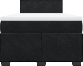 vidaXL Κρεβάτι Boxspring με Στρώμα Μαύρο 120x190 εκ. Βελούδινο