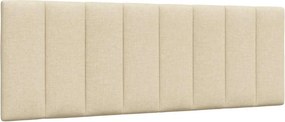 vidaXL Κρεβάτι με Στρώμα Hanko Κρεμ 140x200 εκ. Υφασμάτινο