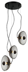 Φωτιστικό Οροφής HL45843P40B 3ΧΕ27 D31ΧΗ115 Black Aca Decor Metal