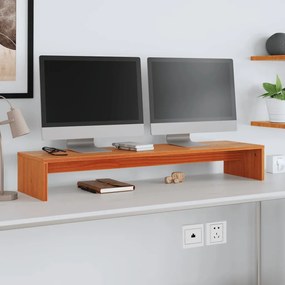 vidaXL Βάση Οθόνης Καφέ Κεριού 100 x 27 x 15 εκ. από Μασίφ Ξύλο Πεύκου