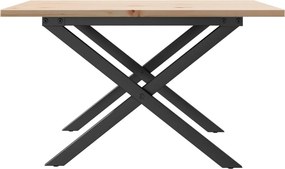 vidaXL Τραπεζάκι Σαλονιού Πλαίσιο X 60x60x40εκ Μασίφ Πεύκο/Ατσάλι