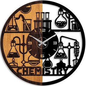 Ρολόι Τοίχου 539TNL1175 Φ56cm Walnut-Black Wallity Metal,Wood