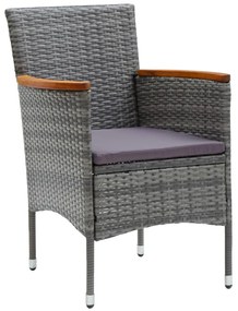 vidaXL Σετ Τραπεζαρίας Κήπου 5 Τεμαχίων Γκρι