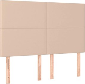 vidaXL Κρεβάτι Boxspring με Στρώμα Καπουτσίνο 140x190εκ.από Συνθ.Δέρμα