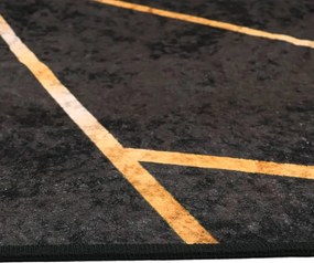 vidaXL Χαλί Πλενόμενο Χρυσό και Μαύρο 190 x 300 εκ.