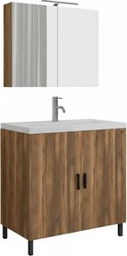 Drop Roma 80x39 Baroque Oak - Πάγκος με Νιπτήρα &amp; Κρυφοντουλαπο