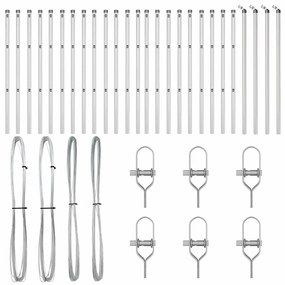 vidaXL Στύλος Περιφράξεων 26 pcs Ασημί 3.2 x 3.2 x 80 εκ Ατσάλι