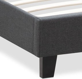 Κρεβάτι Flat Megapap υφασμάτινο χρώμα ανθρακί 120x200εκ.