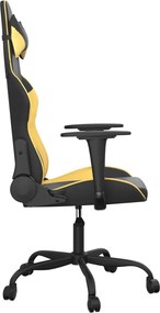 vidaXL Καρέκλα Gaming Μαύρο/Χρυσό από Συνθετικό Δέρμα