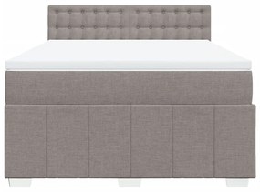 vidaXL Κρεβάτι Boxspring με Στρώμα Taupe 140x200 εκ. Υφασμάτινο