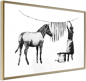 Αφίσα - Banksy: Washing Zebra Stripes - 90x60 - Χρυσό - Χωρίς πασπαρτού