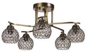 Φωτιστικό οροφής ''CAROLINA EXTRA'' bronze-οξυντέ 5φωτο Φ60 Ε27 100-03538