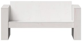 vidaXL Καναπές Κήπου Διθέσιος Λευκός 134x60x62 εκ. Μασίφ Ξύλο Πεύκου