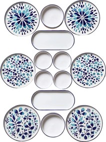 Breakfast Set (14 Pieces) MCH09211 Blue
White