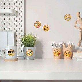 Αυτοκόλλητα Τοίχου Βινυλίου Emoji 59014 15x24cm Yellow Ango Vinyl