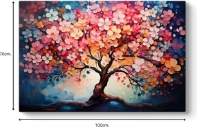 Πίνακας σε καμβά "Pink Tree" Megapap ψηφιακής εκτύπωσης 100x70x3εκ.