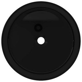 Νιπτήρας Στρογγυλός Μαύρος 40 x 15 εκ. Κεραμικός - Μαύρο
