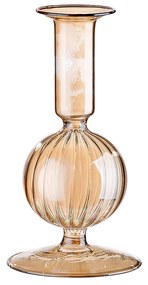 Κηροπήγιο ArteLibre Διάφανο/Μελί Γυαλί 15.5cm-05160049