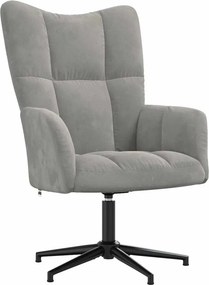 vidaXL Πολυθρόνα Relax Ανοιχτό Γκρι Βελούδινη