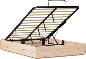 vidaXL Κρεβάτι Οθωμανικού Τύπου Φυσικό 140 x 200 cm Στερεό πεύκο