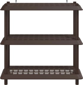 vidaXL Μονάδα Ραφιού 3 επίπεδα 100 x 40 x 96 εκ. PP Καφέ