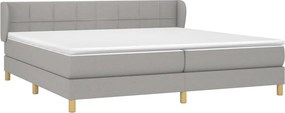 vidaXL Κρεβάτι Boxspring με Στρώμα Ανοιχτό Γκρι 200x200 εκ. Υφασμάτινο