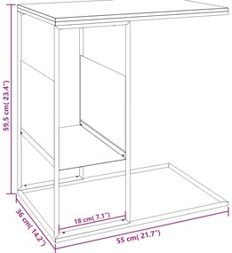 vidaXL Τραπέζι Βοηθητικό Λευκό 55x36x59,5 εκ. από Επεξεργασμένο Ξύλο
