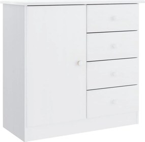 vidaXL Ντουλάπι ALTA Λευκό 77 x 35 x 73 εκ. από Μασίφ Ξύλο Πεύκου