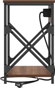 vidaXL Κομοδίνο 2 τεμ. Καφέ δρυς 41 x 31 x 51 εκ. Επεξεργασμένο Ξύλο