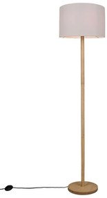Φωτιστικό Δαπέδου Korba 401200101 1xE27 60W Φ40cm 162cm Natural-White Trio Lighting Wood, Fabric