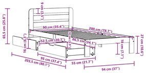 ΣΚΕΛΕΤΟΣ ΚΡΕΒ. ΧΩΡΙΣ ΣΤΡΩΜΑ ΚΑΦΕ ΚΕΡΙΟΥ 90X200 ΕΚ ΜΑΣΙΦ ΠΕΥΚΟ 3309838