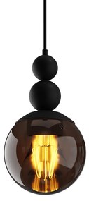Φωτιστικό Κρεμαστό Μονόφωτο Μεταλλικό Μαύρο Ε27 Φ14x55cm