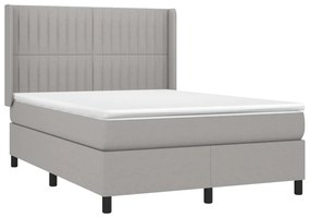 ΚΡΕΒΑΤΙ BOXSPRING ΜΕ ΣΤΡΩΜΑ &amp; LED ΑΝ.ΓΚΡΙ 140X190ΕΚ. ΥΦΑΣΜΑΤΙΝΟ 3138469