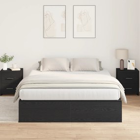 vidaXL Κρεβάτι Αποθήκευσης Μαύρο Βελανίδι 140x200 εκ.