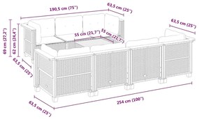 Σαλόνι Κήπου Σετ 8 τεμ. Μπεζ Συνθετικό Ρατάν με Μαξιλάρια - Μπεζ