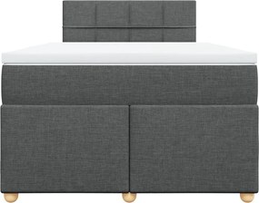 vidaXL Κρεβάτι Boxspring με Στρώμα Σκούρο Γκρι 120x200 εκ. Υφασμάτινο