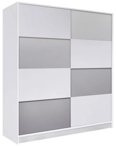 Ντουλάπα ρούχων Norva Megapap δίφυλλη συρόμενη με καθρέπτη χρώμα λευκό 160x50x182εκ. - 0235950