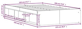 Πλαίσιο Κρεβατιού Μαύρο 120 x 190 εκ. Small Double - Μαύρο